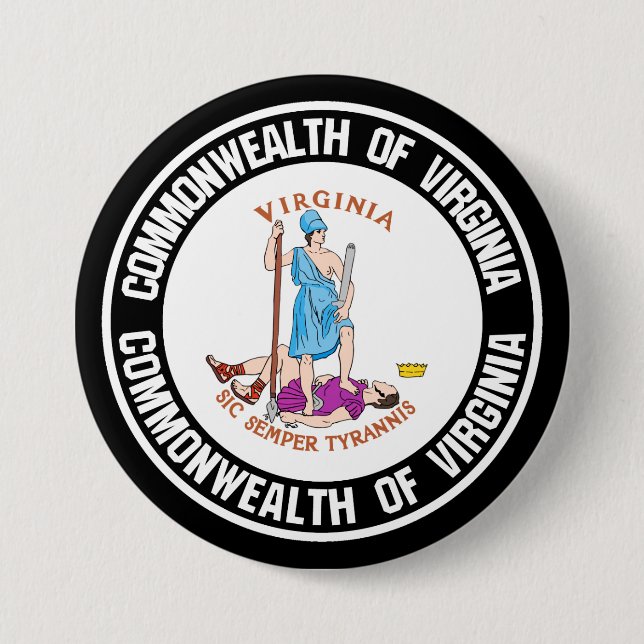 Virginia Round Emblem 7.5 Cm Round Badge (Front)