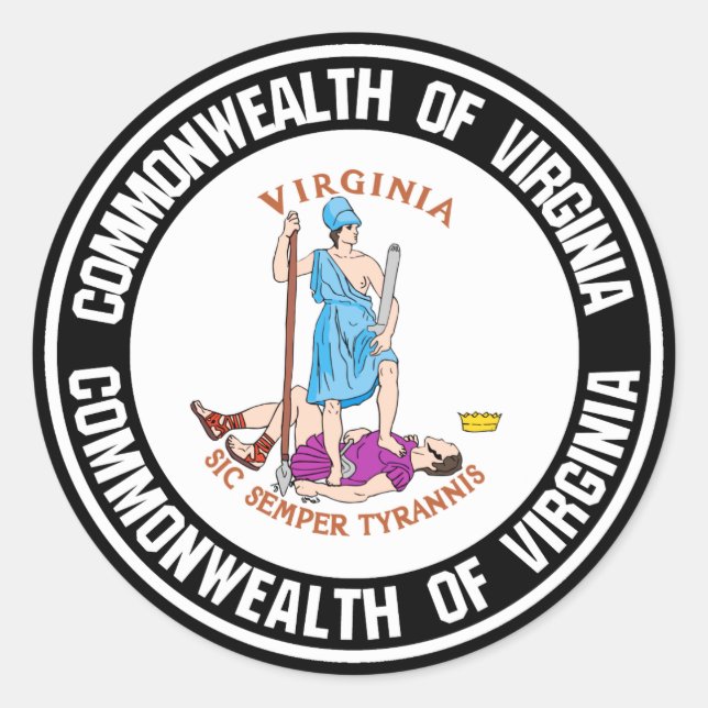 Virginia Round Emblem Classic Round Sticker (Front)