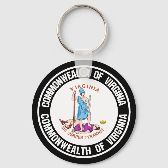 Virginia Round Emblem Key Ring (Front)