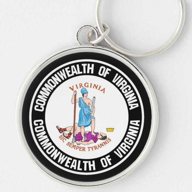 Virginia Round Emblem Key Ring (Front)