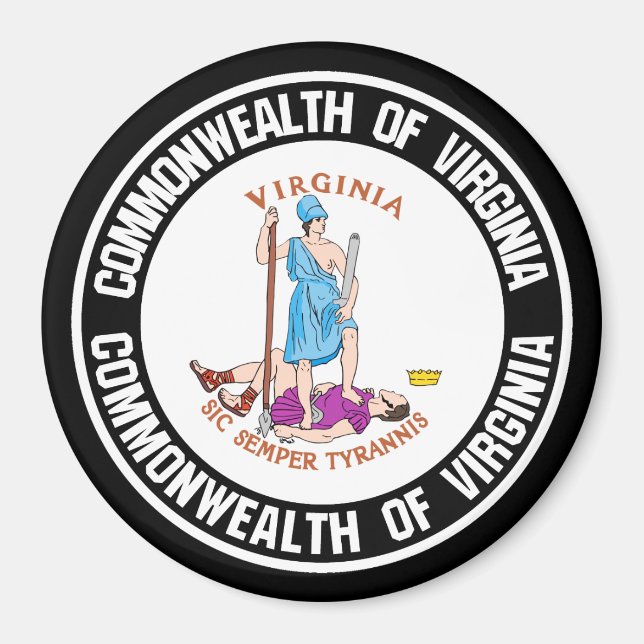 Virginia Round Emblem Magnet (Front)