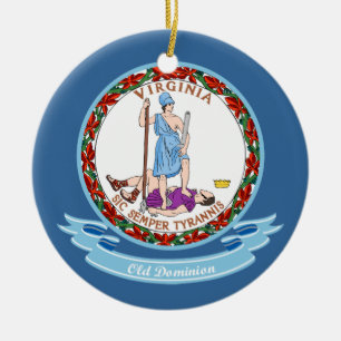 Virginia Seal Ceramic Tree Decoration
