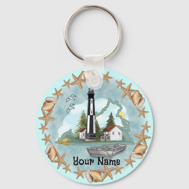 Virginia Shells Lighthouse keychain  (Front)