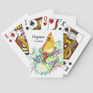 Virginia Souvenir Gift Cardinal Bird Dogwood  Playing Cards