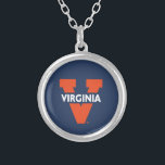 Virginia Split V Silver Plated Necklace<br><div class="desc">Check out these Virginia Cavaliers designs! Show off your Virginia Cavaliers pride with these new University products. These make the perfect gifts for the Virginia student,  alumni,  family,  friend or fan in your life. All of these Zazzle products are customizable with your name,  class year,  or club. Go Wahoos!</div>