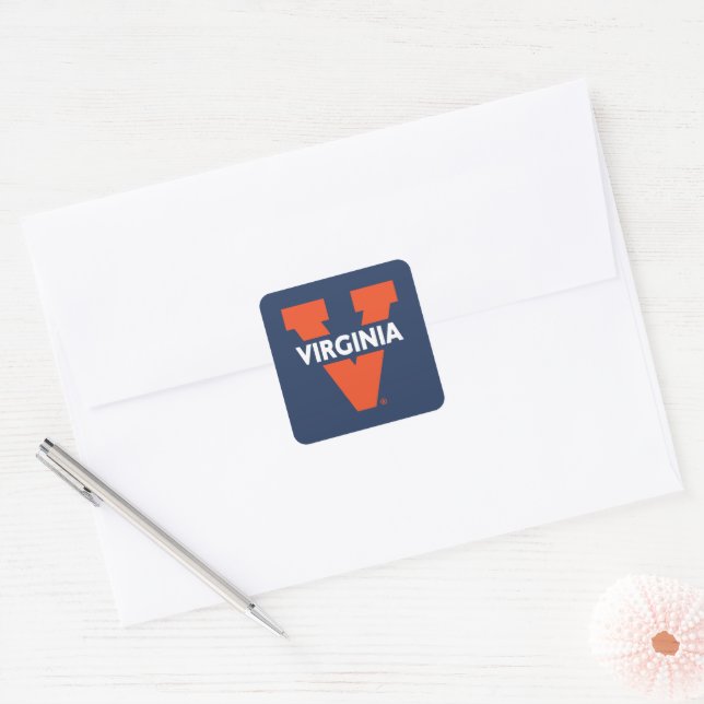 Virginia Split V Square Sticker (Envelope)