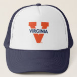 Virginia Split V Trucker Hat<br><div class="desc">Check out these Virginia Cavaliers designs! Show off your Virginia Cavaliers pride with these new University products. These make the perfect gifts for the Virginia student,  alumni,  family,  friend or fan in your life. All of these Zazzle products are customizable with your name,  class year,  or club. Go Wahoos!</div>