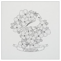 Virginia State Bird and Flower Colouring Page