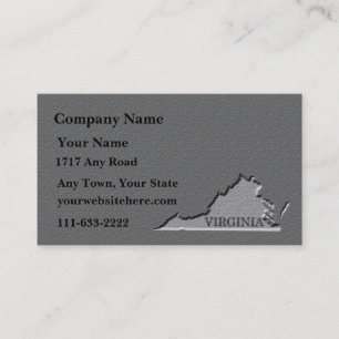 Virginia State Business card carved stone look