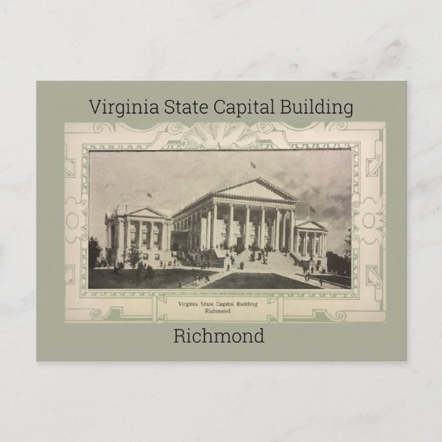 Virginia State Capital Building Postcard (1908) (Front)