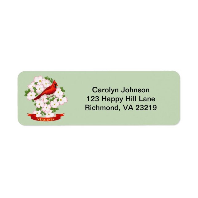 Virginia State Cardinal Bird and Dogwood Flower (Front)