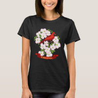 Virginia State Cardinal Bird and Dogwood Flower
