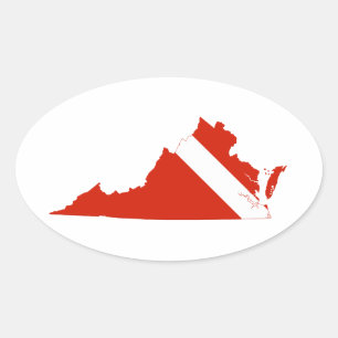 Virginia State Dive Flag Oval Sticker