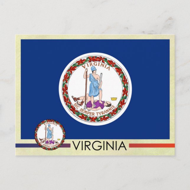 Virginia State Flag and Seal Postcard (Front)