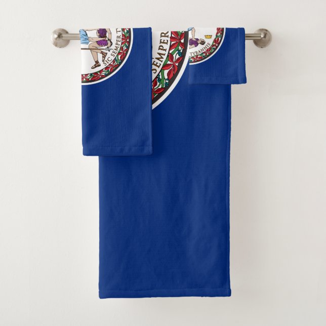 Virginia State Flag Bath Towel Set (Insitu)