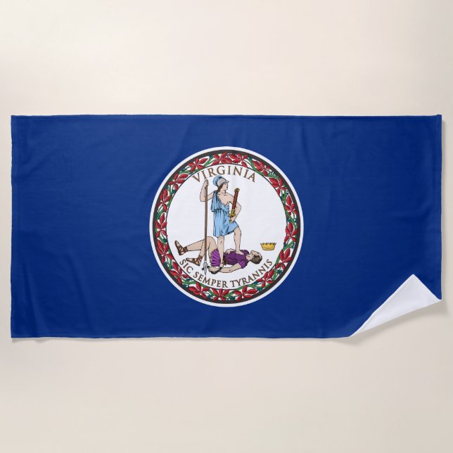 Virginia State Flag Beach Towel (Front)