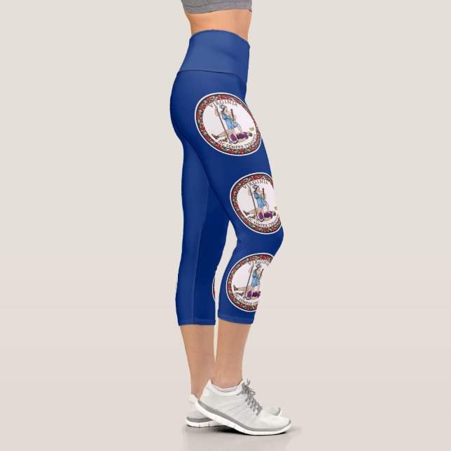 Virginia State Flag Capri Leggings (Right)