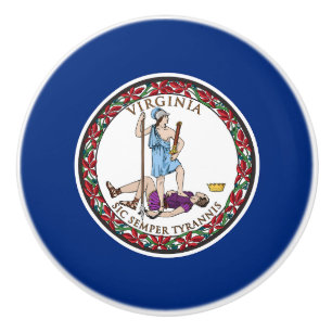Virginia State Flag Ceramic Knob