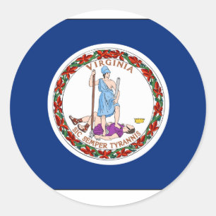 Virginia State Flag Classic Round Sticker