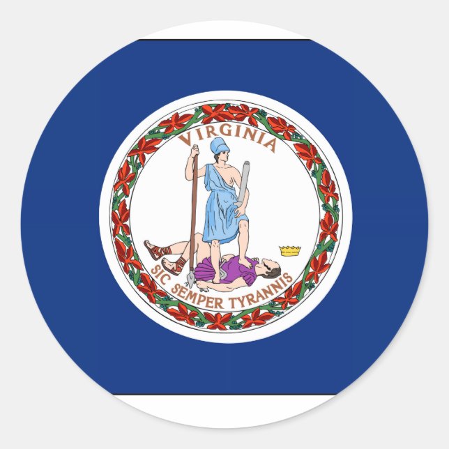Virginia State Flag Classic Round Sticker (Front)