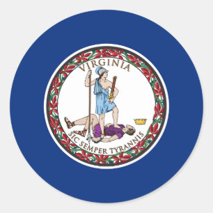 Virginia State Flag Classic Round Sticker