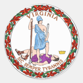 Virginia State Flag Classic Round Sticker