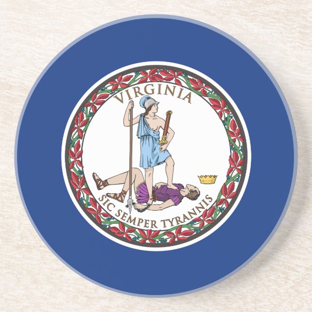 Virginia State Flag Coaster (Front)