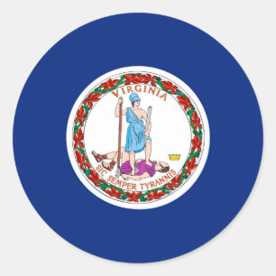 Virginia State Flag Design Classic Round Sticker