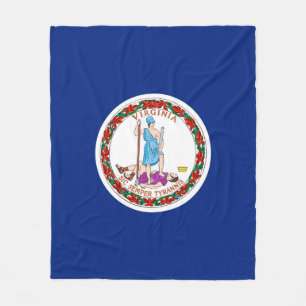 Virginia State Flag Design Fleece Blanket