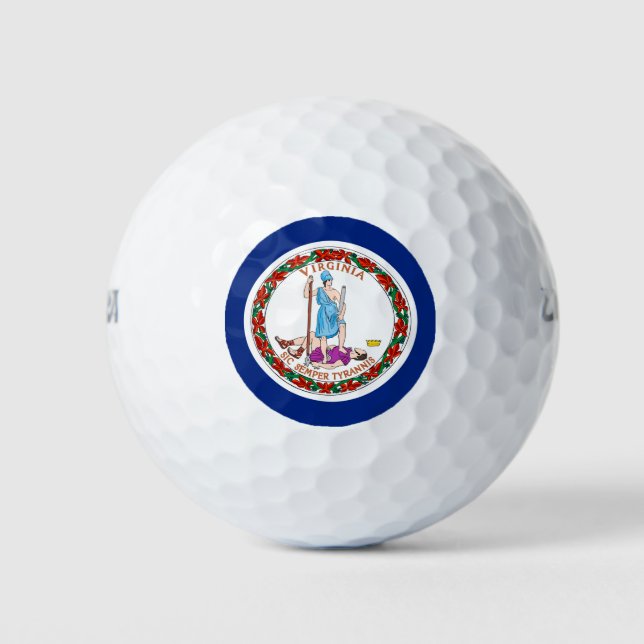 Virginia State Flag Design Golf Balls (Front)