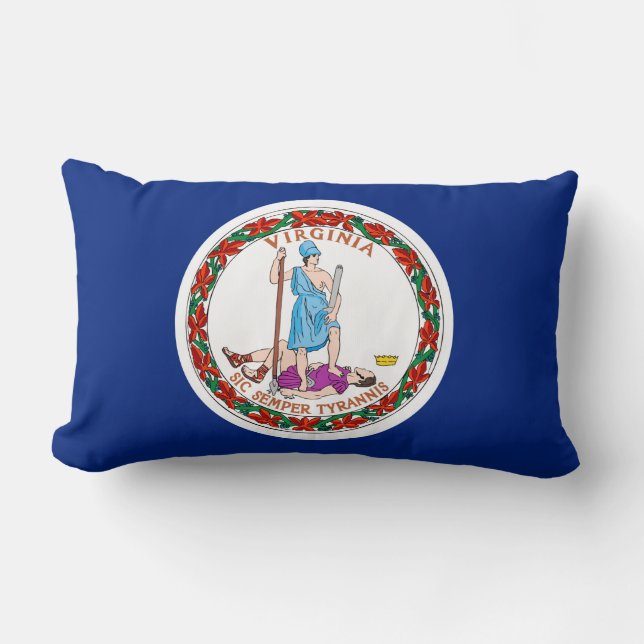 Virginia State Flag Design Lumbar Cushion (Front)