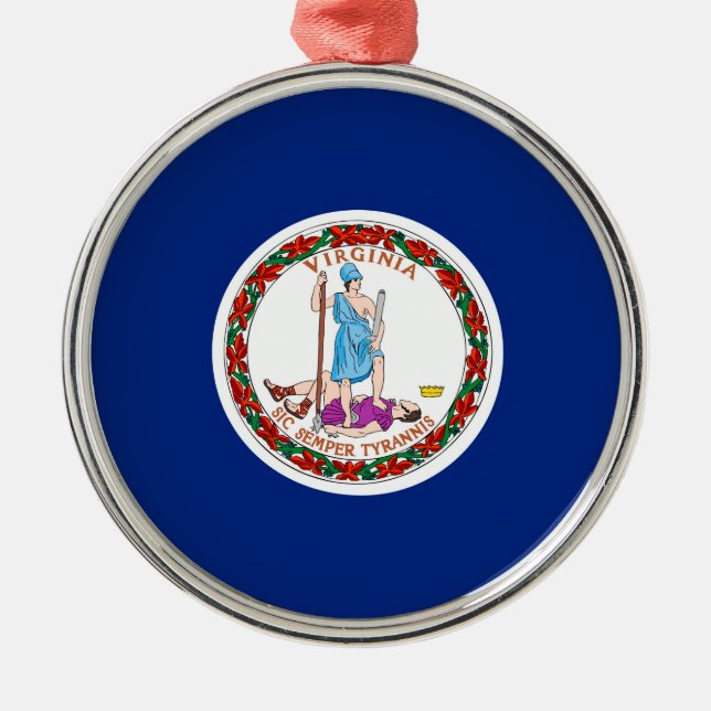 Virginia State Flag Design Metal Tree Decoration (Front)