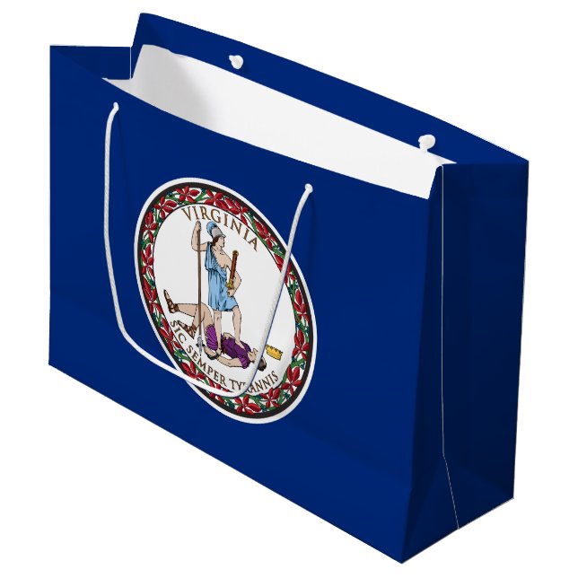 Virginia State Flag Large Gift Bag (Front Angled)