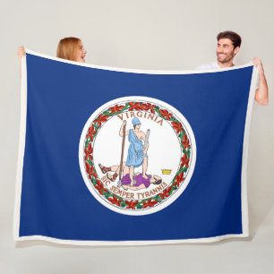 Virginia State Flag Print Patriotc Fleece Blanket
