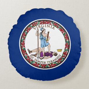 Virginia State Flag Round Cushion