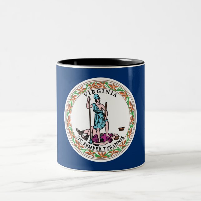 Virginia State Flag Two-Tone Coffee Mug (Center)