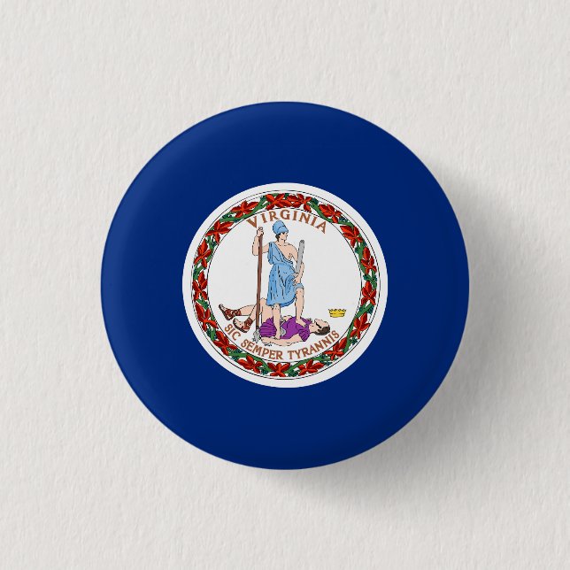 Virginia State Flag USA 3 Cm Round Badge (Front)