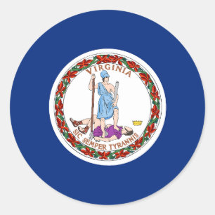 Virginia State Flag USA Classic Round Sticker