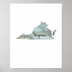 Virginia State Illustration Poster
