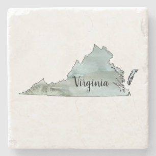 Virginia State Illustration Stone Coaster