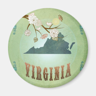 Virginia State Map – Green Magnet