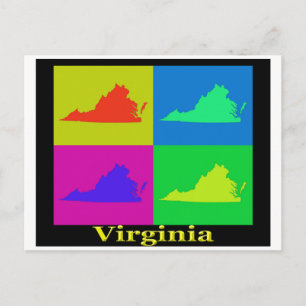 Virginia State Map Postcard