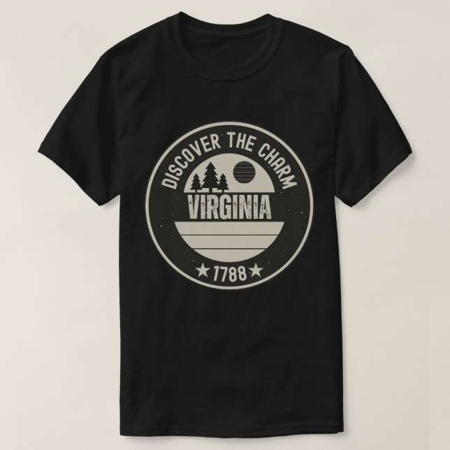 Virginia State Map - VA Travel Keepsake  T-Shirt (Design Front)
