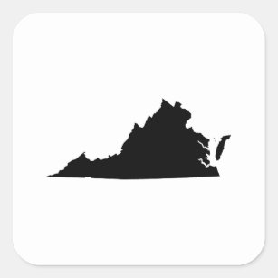 Virginia State Outline Square Sticker