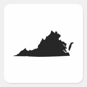 Virginia State Outline Square Sticker