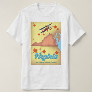 Virginia State retro Travel poster map T-Shirt