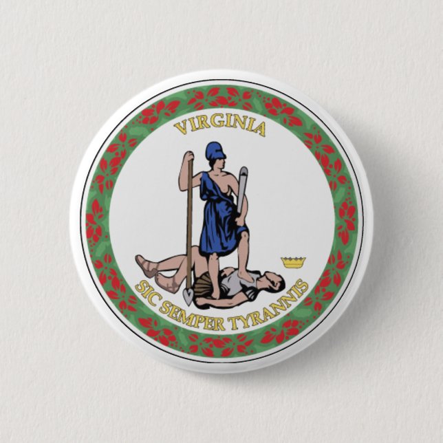 Virginia State Seal 6 Cm Round Badge (Front)