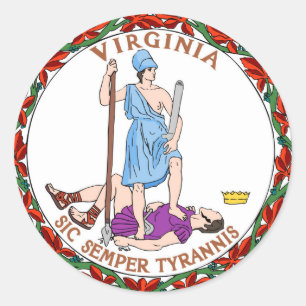 Virginia state seal.jpg classic round sticker