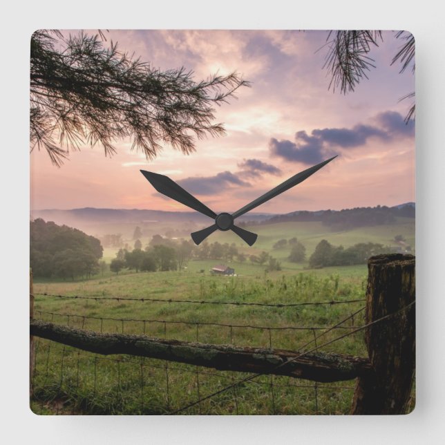 Virginia Sunset Square Wall Clock (Front)