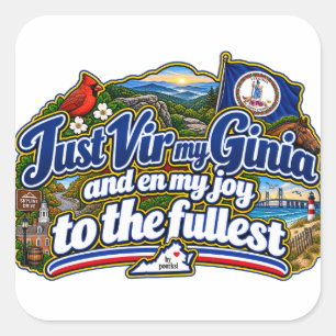 Virginia T-shirt Square Sticker